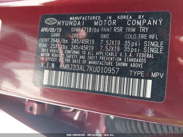 Hyundai Tucson Night 2019 KM8J33AL7KU010957 Image 17