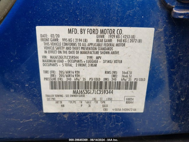 Ford Ecosport Se 2020 MAJ6S3GL7LC359344 Image 9