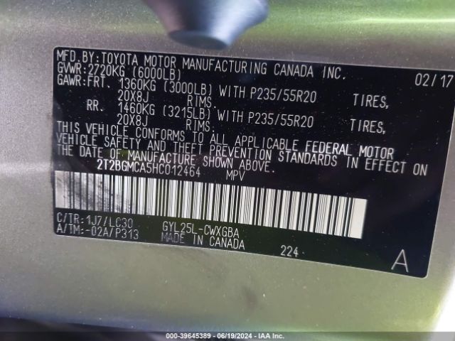 2T2BGMCA5HC012464 Lexus Rx 450h F Sport