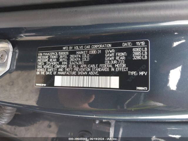 YV4A22PK3L1580826 Volvo Xc90 T6 Momentum 7 Passenger