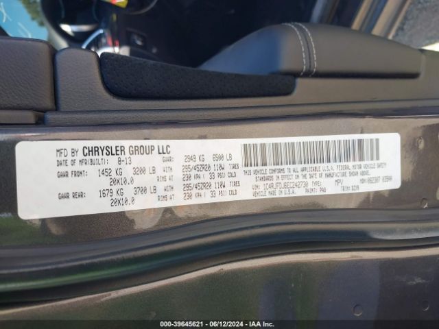 1C4RJFDJ6EC242730 Jeep Grand Cherokee Srt8