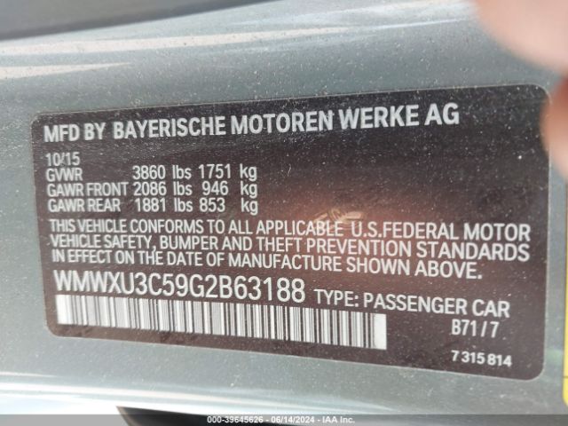 WMWXU3C59G2B63188 Mini Hardtop Cooper S
