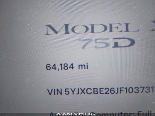 5YJXCBE26JF103731 Tesla Model X 100d/75d/p100d