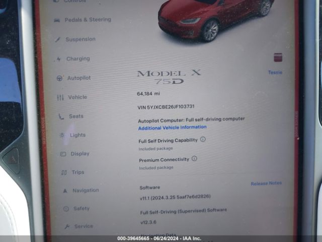 5YJXCBE26JF103731 Tesla Model X 100d/75d/p100d