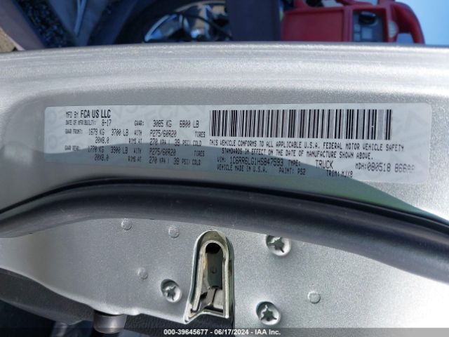 1C6RR6LG1HS847593 RAM 1500 Big Horn  4x2 5'7 Box