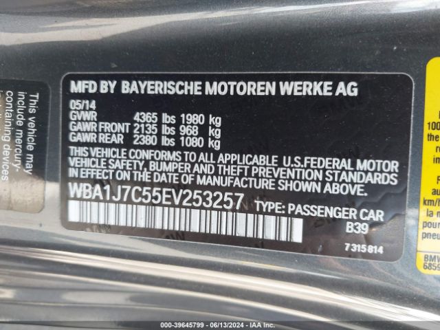WBA1J7C55EV253257 BMW M235