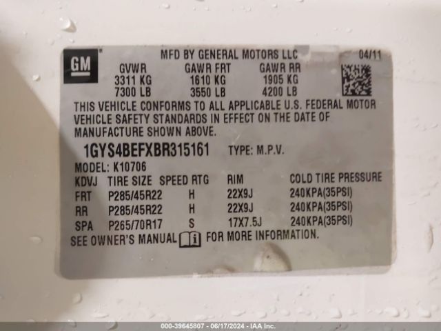 2011 CADILLAC ESCALADE 1GYS4BEFXBR315161 Photo 8
