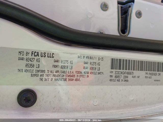 2C3CCAKGXFH868679 Chrysler 300c Awd