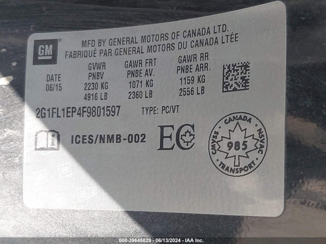 Chevrolet CAMARO ZL1 2015 2G1FL1EP4F9801597 Image 9