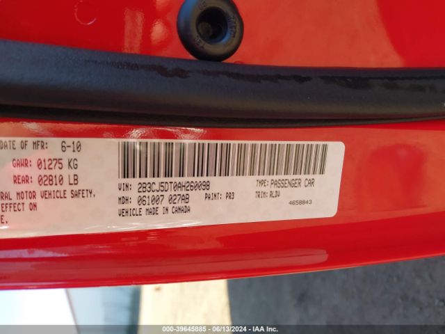 2010 DODGE CHALLENGER 2B3CJ5DT0AH260098 Photo 8