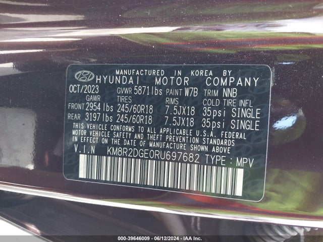 Hyundai Palisade Sel 2024 KM8R2DGE0RU697682 Image 9