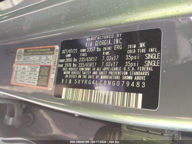 5XYRG4LC8NG079483 KIA SORENTO LX