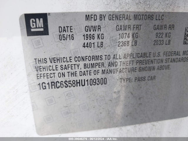 Chevrolet VOLT LT 2017 1G1RC6S58HU109300 Image 9