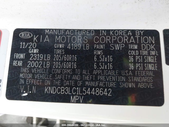 KIA Niro Lxs 2020 KNDCB3LC1L5448642 Image 9