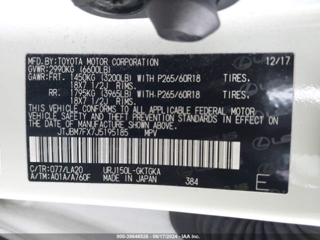JTJBM7FX7J5195185 Lexus 460