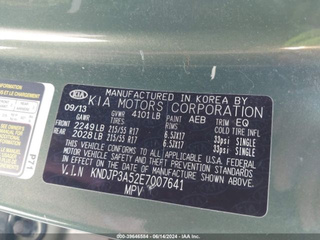 KNDJP3A52E7007641 KIA SOUL +