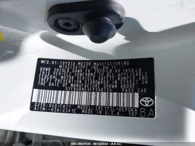 Toyota COROLLA L 2015 5YFBURHE4FP348724 Image 9