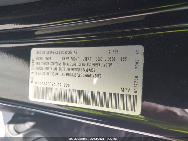 2004 PORSCHE CAYENNE WP1AA29P94LA21235 Photo 8