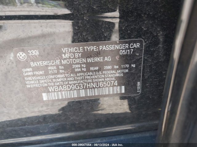 WBA8D9G37HNU65074 BMW 330i Xdrive