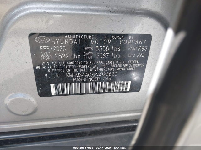 KMHM34ACXPA023620 Hyundai Ioniq 6 Sel