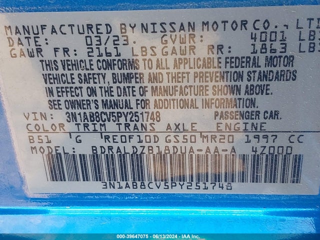Nissan Sentra Sv Xtronic Cvt 2023 3N1AB8CV5PY251748 Image 9