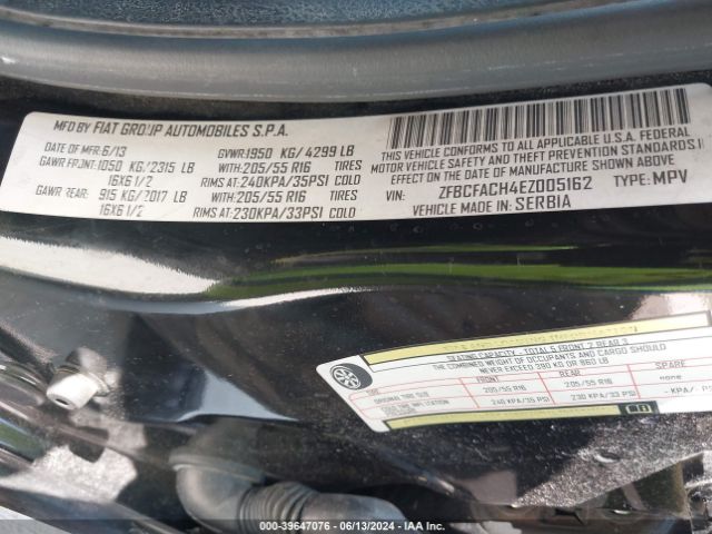 ZFBCFACH4EZ005162 Fiat 500l Lounge