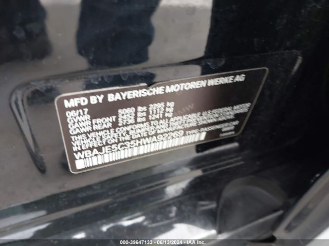 WBAJE5C35HWA92269 BMW 540I