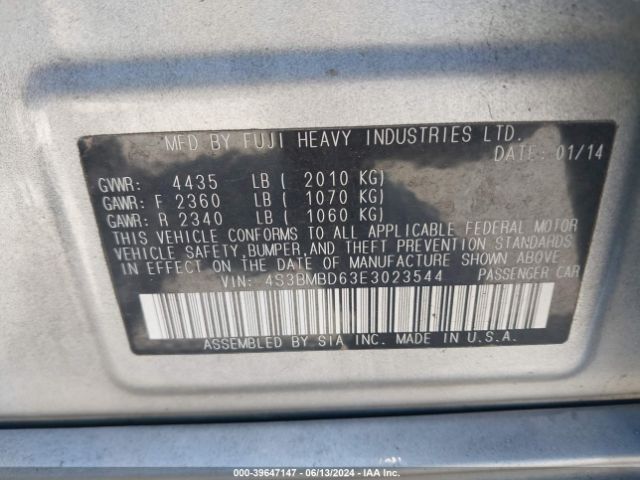 4S3BMBD63E3023544 Subaru Legacy 2.5i Premium