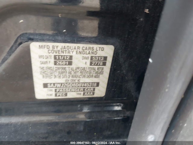 2013 JAGUAR XJ SAJWJ2GD8D8V45318 Photo 8