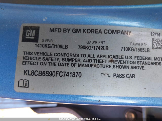 Chevrolet Spark Ls Cvt 2015 KL8CB6S90FC741870 Image 9