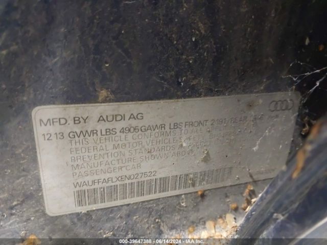 WAUFFAFLXEN027522 Audi A4 2.0t Premium