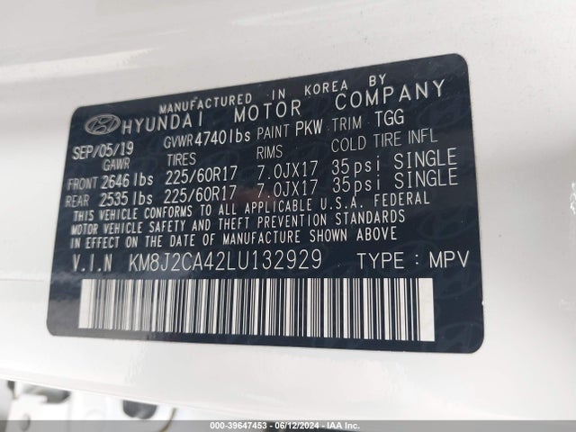 Hyundai TUCSON SE 2020 KM8J2CA42LU132929 Image 9