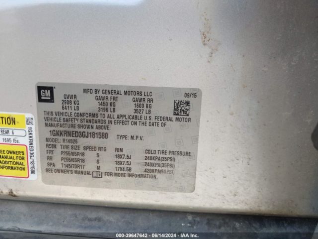 1GKKRNED3GJ181580 GMC Acadia Sle-1