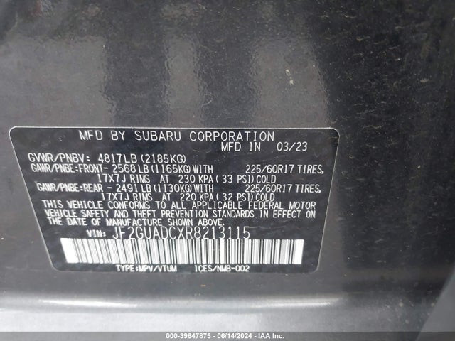 Subaru Crosstrek Premium 2024 JF2GUADCXR8213115 Image 9