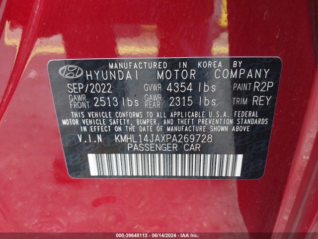 Hyundai SONATA SEL 2023 KMHL14JAXPA269728 Image 9