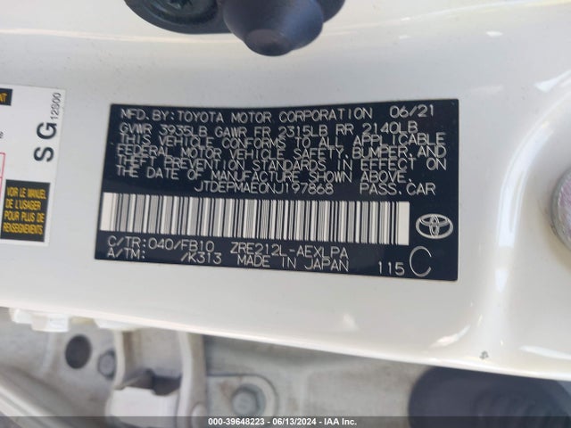 Toyota COROLLA LE 2022 JTDEPMAE0NJ197868 Image 9