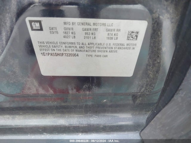 Chevrolet Cruze Ls Auto 2015 1G1PA5SH0F7226964 Image 9