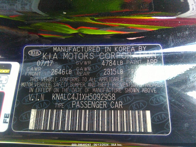 KIA Cadenza Limited 2017 KNALC4J1XH5092958 Image 9