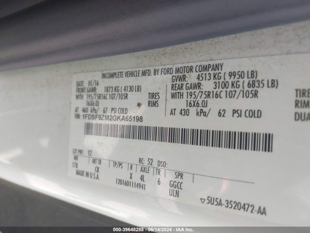 Ford Transit-350 Cab 2016 1FDSF9ZM2GKA65198 Image 9