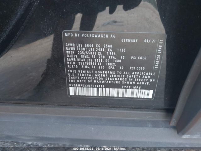 WVGRMPE22MP037199 Volkswagen ID.4 PRO