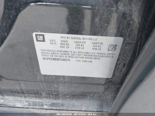 Chevrolet Cruze 1lt Auto 2014 1G1PC5SB9E7346279 Image 9