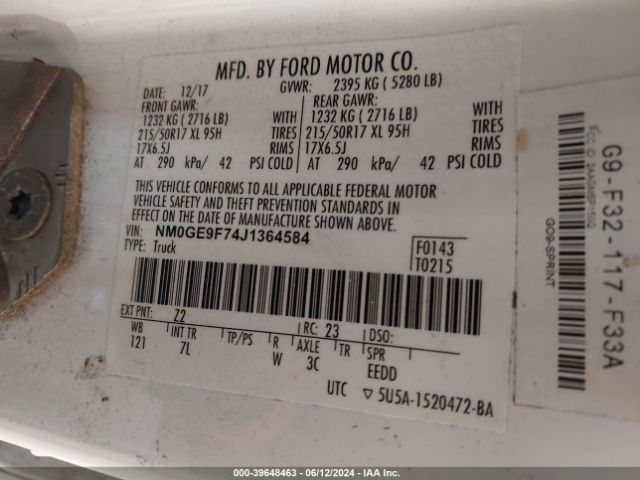 NM0GE9F74J1364584 Ford Transit Connect Xlt