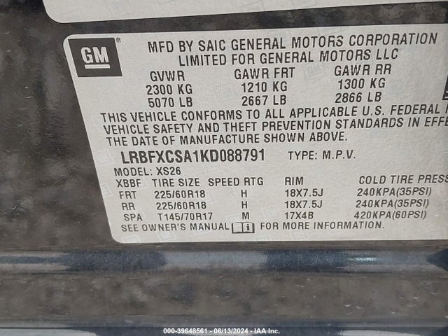 Buick Envision Fwd Essence 2019 LRBFXCSA1KD088791 Image 9