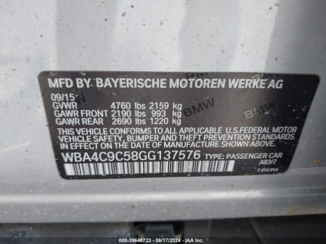 WBA4C9C58GG137576 BMW 428i Gran Coupe Xdrive