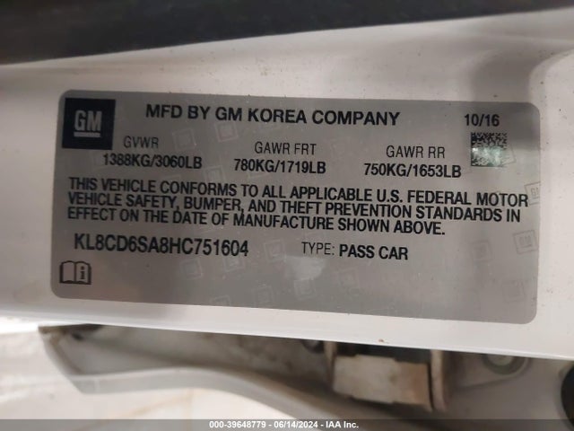 Chevrolet Spark 1lt Cvt 2017 KL8CD6SA8HC751604 Image 9