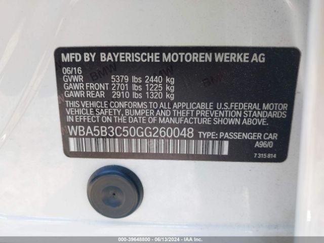WBA5B3C50GG260048 BMW 535i Xdrive