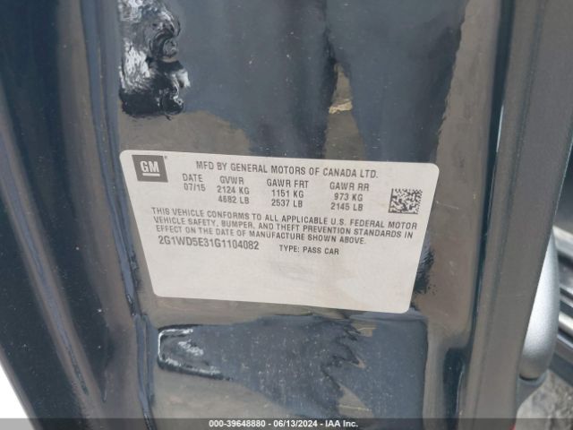 2G1WD5E31G1104082 Chevrolet IMPALA LIMITED POLICE