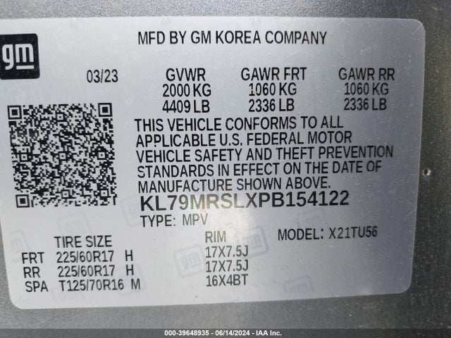 Chevrolet Trailblazer Awd Lt 2023 KL79MRSLXPB154122 Image 9