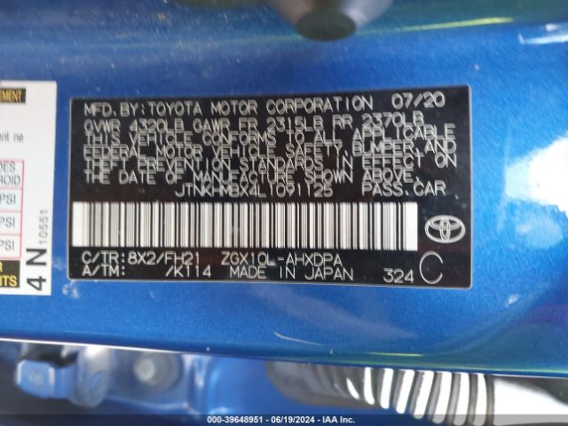 JTNKHMBX4L1091125 Toyota C-HR LE