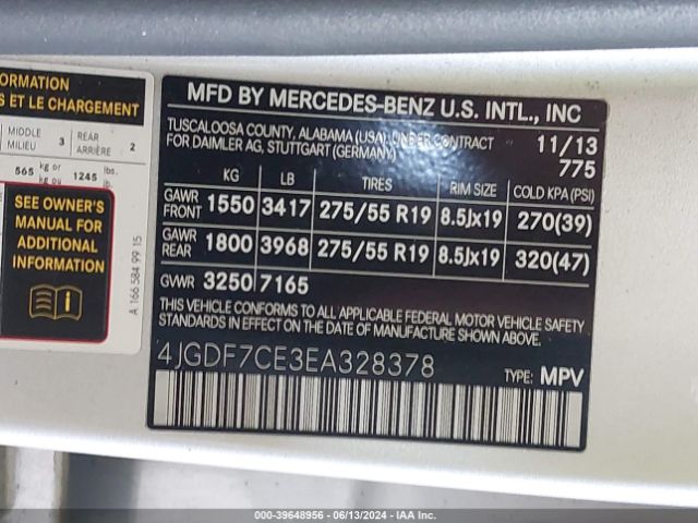 4JGDF7CE3EA328378 Mercedes-Benz Gl 450 4matic